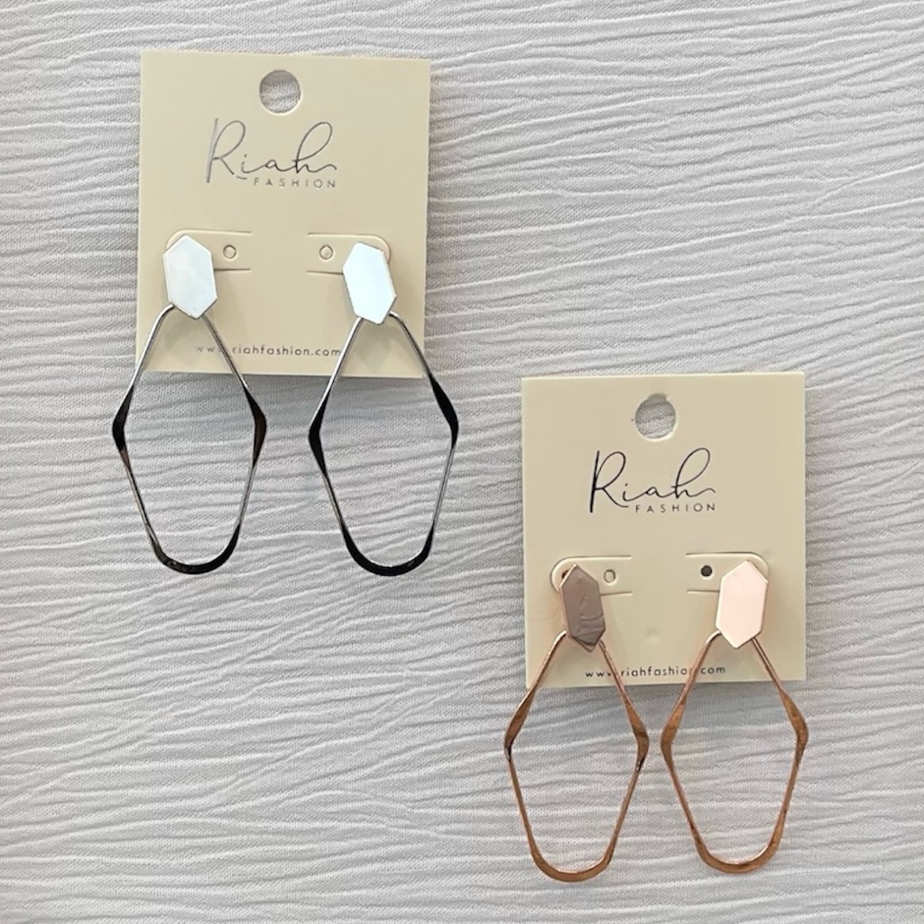 Riah Silver & Rose Gold Dangle Earrings 2 Sets